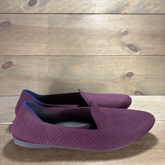rothys womens size 9 shoes purple slip on almond work loafers flats - Picture 2 of 8